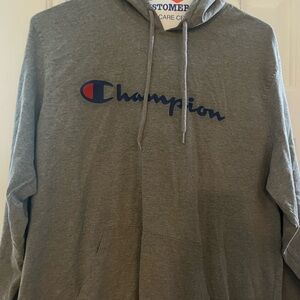 Champion Heather Gray Hoodie with Logo